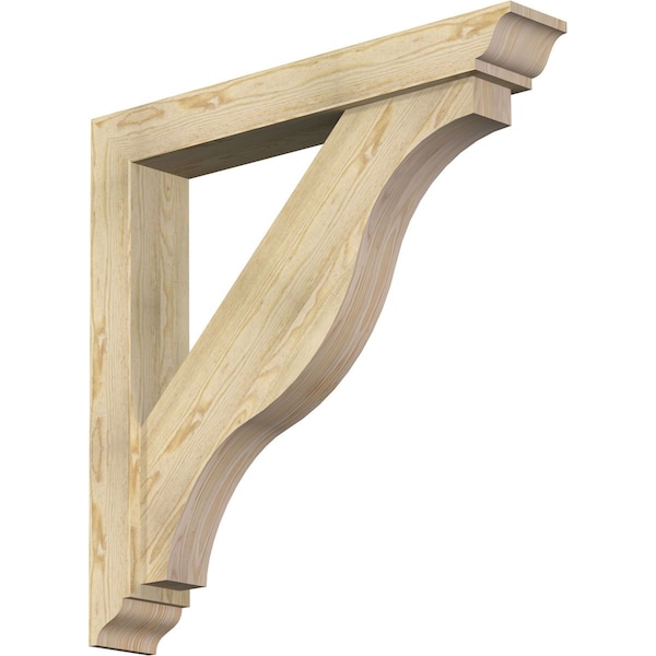 Ekena Millwork Funston Traditional Rough Sawn Bracket w/ Offset Brace, Douglas Fir, 6"W x 38"D x 38"H BKT0604X38X38FST01RDF - main